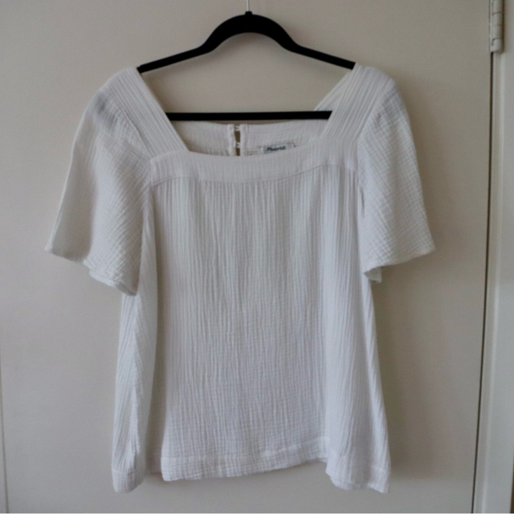 Madewell Lightspun Harlow Square-Neck Top